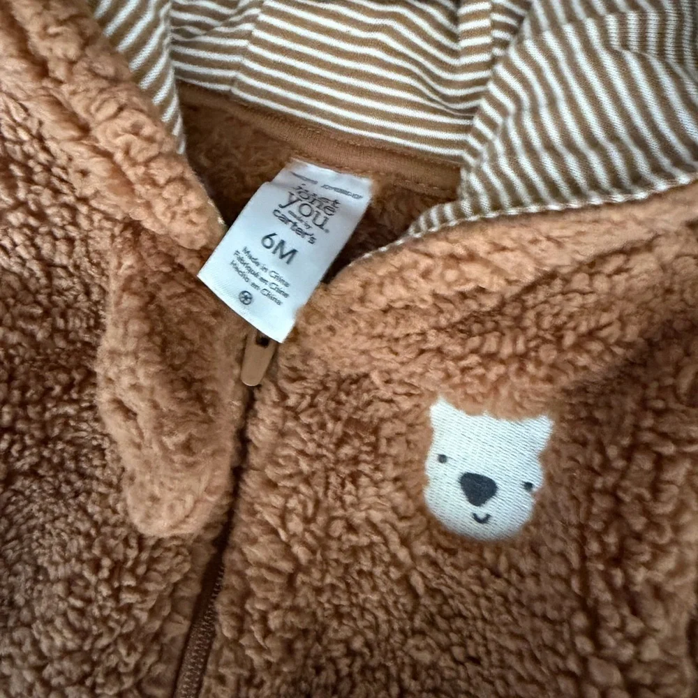 Carter's Warm Brown Fleece Baby Footie